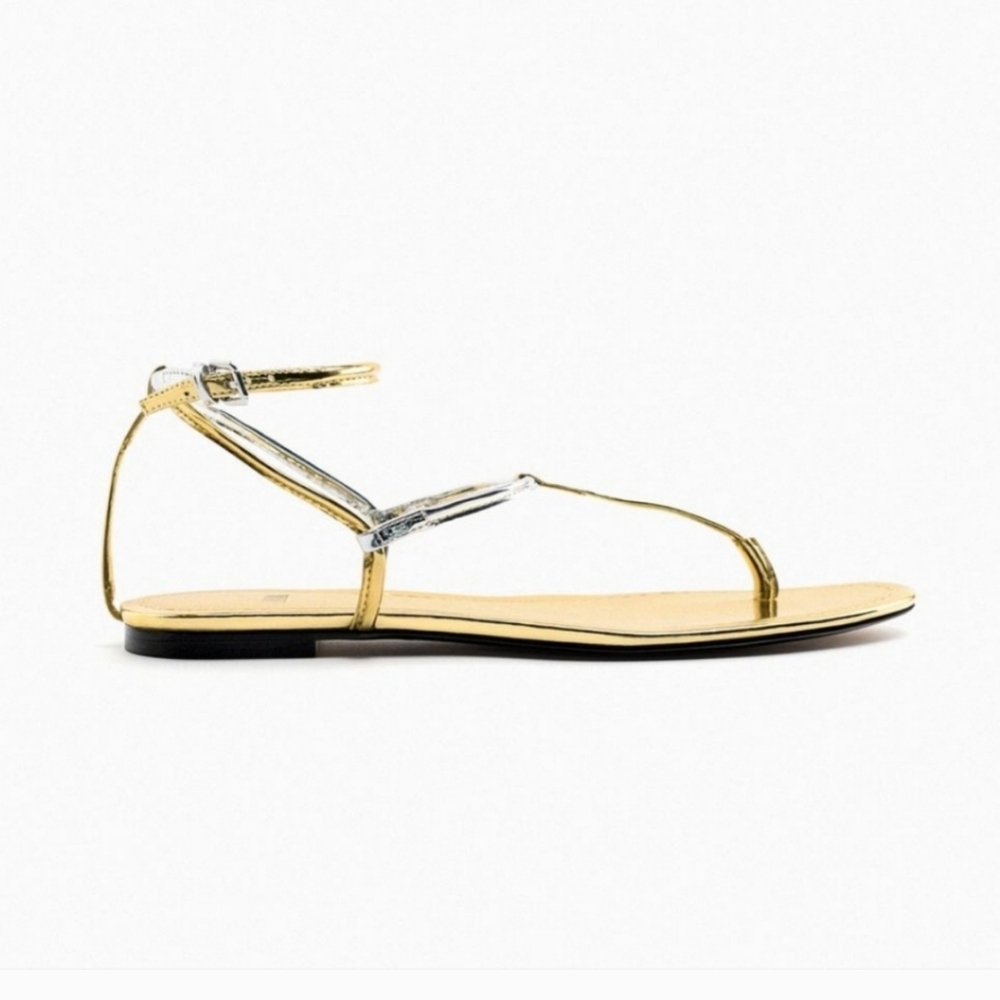 Zara Gold And Silver Sandals